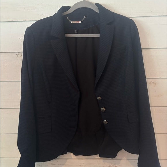 WHBM Black and Purple Houndstooth printed blazer in size 12. Great condition! - Picture 12 of 12